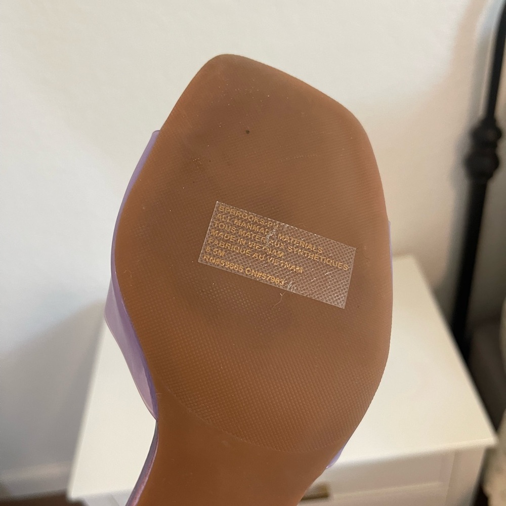 bp Lavender Patent Slide Mules with Faceted Block Heel - Picture 7 of 7
